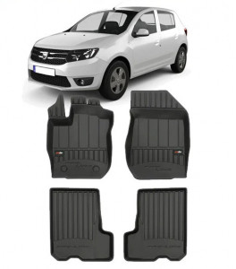 Dacia Sandero II, Hatchback, Din 12.2012 - 12.2020 , Set Covorase Auto Tip Tavita Premium 3D, din cauciuc accesorii pentru autoturismul tau - masina v172437