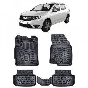 Dacia Sandero III 2020- Set 4 covorase auto din cauciuc tip tavita premium line 3D accesorii pentru autoturismul tau - masina v242449