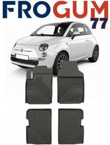 Fiat 500 Din 09.2007 - Prezent, Hatchback , Set Covorase Auto Tip Tavita Premium 3D, din cauciuc accesorii pentru autoturismul tau - masina v168120