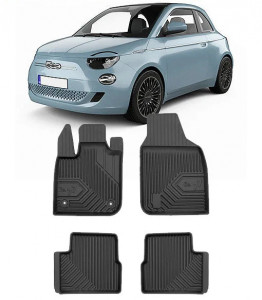 Fiat 500 Electric Din 11.2020 - Prezent, Hatchback, Electric , Set Covorase Auto Tip Tavita Premium 3D, din cauciuc accesorii pentru autoturismul tau - masina v167795