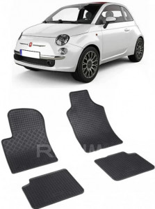 Fiat 500, Hatchback, fabricat din 09.2007 - Prezent, set covorase auto dedicate, din cauciuc 100% Premium accesorii pentru autoturismul tau - masina v157409