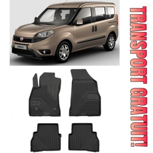 Fiat Doblo II Din 2010 - Prezent, Van , Set Covorase Auto Tip Tavita Premium 3D, din cauciuc