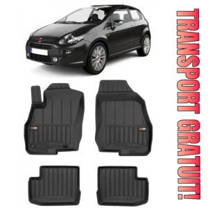 Fiat Punto Evo Din 2005 - 2018, Hatchback , Set Covorase Auto Tip Tavita Premium 3D, din cauciuc