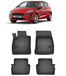 Ford Fiesta VII, Hatchback, Din 07.2017 - Prezent , Set Covorase Auto Tip Tavita Premium 3D, din cauciuc accesorii pentru autoturismul tau - masina v175338