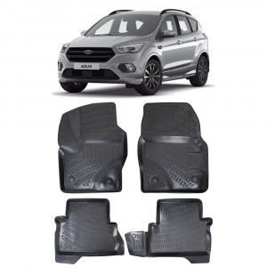 Ford Kuga II (C520) 2012-2019 Set 4 covorase auto din cauciuc tip tavita premium line 3D accesorii pentru autoturismul tau - masina v243753