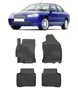 Ford Mondeo III Din 2001 - 08.2007, Sedan , Set Covorase Auto Tip Tavita Premium 3D, din cauciuc accesorii pentru autoturismul tau - masina v167235