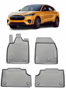 Ford Mustang Mach-E Electric Din 05.2021 - Prezent, Suv , Set Covorase Auto Tip Tavita Premium 3D, din cauciuc accesorii pentru autoturismul tau - masina v164196