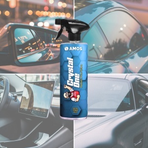 Gel curatare geamuri si oglinzi auto AMOS Crystal One,tip pulverizator, efect hidrofob, fara urme, vizibilitate maxima, cantitate 500 ml - Img 2