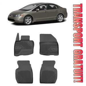 Honda CIVIc VIII Din 2006 - 2012, Hatchback , Set Covorase Auto Tip Tavita Premium 3D, din cauciuc