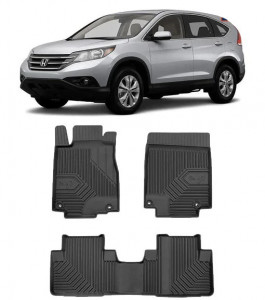 Honda Cr-V IV Din 2015 - 09.2018, Suv , Set Covorase Auto Tip Tavita Premium 3D, din cauciuc accesorii pentru autoturismul tau - masina v166540
