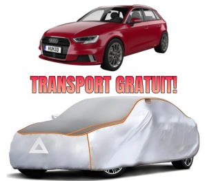 Husa Prelata Antigrindina Auto AUDI A3 Sportback (8YA, 8YF) din 2019-2022, Protectie auto contra intemperiilor la grindina, Waterproof, 4x Stickere auto AUDI