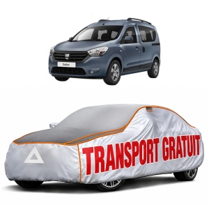 Husa Prelata Antigrindina Auto DACIA DOKKER Box Body/MPV din 2012-2021, Protectie auto contra intemperiilor la grindina, Waterproof, 4x Stickere auto DACIA