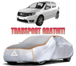Husa Prelata Antigrindina Auto DACIA SANDERO II din 2012-2019, Protectie auto contra intemperiilor la grindina, Waterproof, 4x Stickere auto DACIA
