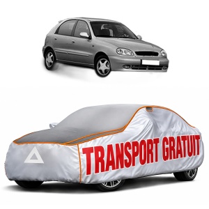Husa Prelata Antigrindina Auto DAEWOO LANOS (KLAT) din 1997, Protectie auto contra intemperiilor la grindina, Waterproof, 4x Stickere auto DAEWOO