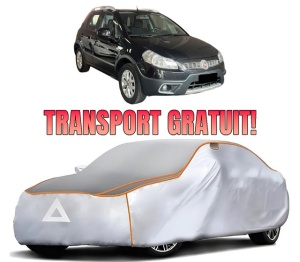 Husa Prelata Antigrindina Auto FIAT SEDICI (189_) din 2006-2014, Protectie auto contra intemperiilor la grindina, Waterproof, 4x Stickere auto FIAT