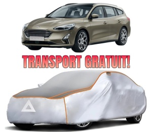 Husa Prelata Antigrindina Auto FORD FOCUS IV Turnier (HP) din 2018-2022, Protectie auto contra intemperiilor la grindina, Waterproof, 4x Stickere auto FORD