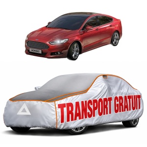 Husa Prelata Antigrindina Auto FORD MONDEO V Hatchback (CE) din 2014-2019, Protectie auto contra intemperiilor la grindina, Waterproof, 4x Stickere auto FORD