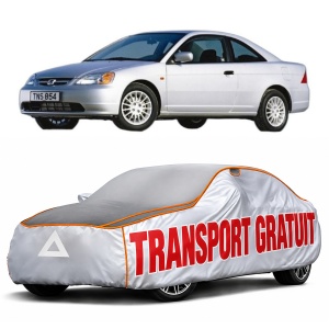 Husa Prelata Antigrindina Auto HONDA CIVIC VII Coupe (EM2) din 2001-2005, Protectie auto contra intemperiilor la grindina, Waterproof, 4x Stickere auto HONDA