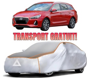 Husa Prelata Antigrindina Auto HYUNDAI i30 Estate (PDE) din 2017-2020, Protectie auto contra intemperiilor la grindina, Waterproof, 4x Stickere auto HYUNDAI