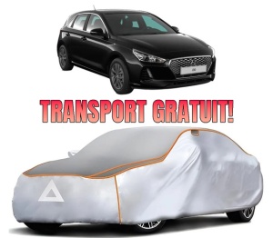 Husa Prelata Antigrindina Auto HYUNDAI i30 (PDE, PD, PDEN) din 2016-2021, Protectie auto contra intemperiilor la grindina, Waterproof, 4x Stickere auto HYUNDAI