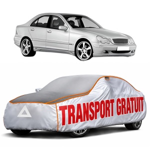 Husa Prelata Antigrindina Auto MERCEDES-BENZ C-CLASS (W203) din 2000-2007, Protectie auto contra intemperiilor la grindina, Waterproof, 4x Stickere auto MERCEDES-BENZ