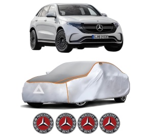 Husa Prelata Antigrindina Auto MERCEDES-BENZ EQC (N293) din 2019-2023, Protectie auto contra intemperiilor la grindina, Waterproof, 4x Stickere auto MERCEDES-BENZ - Img 2