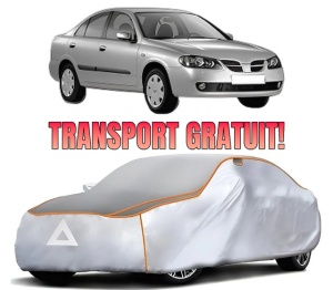 Husa Prelata Antigrindina Auto NISSAN ALMERA II (N16) din 2000-2006, Protectie auto contra intemperiilor la grindina, Waterproof, 4x Stickere auto NISSAN
