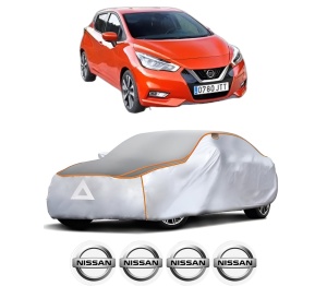 Husa Prelata Antigrindina Auto NISSAN MICRA V (K14) din 2016-2023, Protectie auto contra intemperiilor la grindina, Waterproof, 4x Stickere auto NISSAN - Img 2