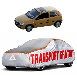 Husa Prelata Antigrindina Auto OPEL CORSA C (X01) din 2000-2009, Protectie auto contra intemperiilor la grindina, Waterproof, 4x Stickere auto OPEL