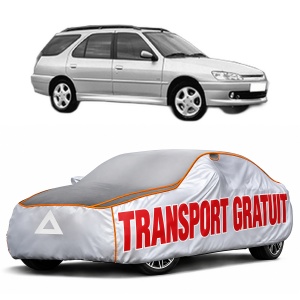 Husa Prelata Antigrindina Auto PEUGEOT 306 Break (7E, N3, N5) din 1997-2002, Protectie auto contra intemperiilor la grindina, Waterproof, 4x Stickere auto PEUGEOT