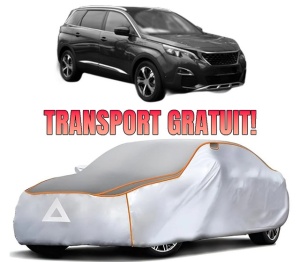 Husa Prelata Antigrindina Auto PEUGEOT 5008 II (MC_, MJ_, MR_, M4_) din 2016-2023, Protectie auto contra intemperiilor la grindina, Waterproof, 4x Stickere auto PEUGEOT