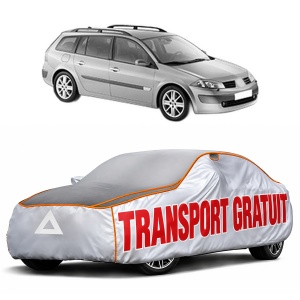 Husa Prelata Antigrindina Auto RENAULT MEGANE II Estate (KM0/1_) din 2003-2011, Protectie auto contra intemperiilor la grindina, Waterproof, 4x Stickere auto RENAULT