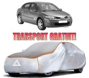 Husa Prelata Antigrindina Auto RENAULT MEGANE II Saloon (LM0/1_) din 2003-2010, Protectie auto contra intemperiilor la grindina, Waterproof, 4x Stickere auto RENAULT