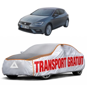 Husa Prelata Antigrindina Auto SEAT LEON Hatchback Van (5F1) din 2017-2018, Protectie auto contra intemperiilor la grindina, Waterproof, 4x Stickere auto SEAT