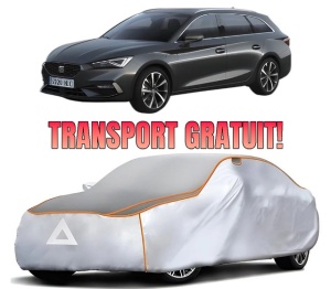 Husa Prelata Antigrindina Auto SEAT LEON Sportstourer (KL8, KLD) din 2020-2021, Protectie auto contra intemperiilor la grindina, Waterproof, 4x Stickere auto SEAT
