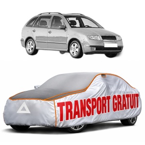 Husa Prelata Antigrindina Auto SKODA FABIA I Combi (6Y5) din 2000-2007, Protectie auto contra intemperiilor la grindina, Waterproof, 4x Stickere auto SKODA