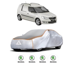 Husa Prelata Antigrindina Auto SKODA FABIA II Praktik (545) din 2013-2014, Protectie auto contra intemperiilor la grindina, Waterproof, 4x Stickere auto SKODA - Img 2
