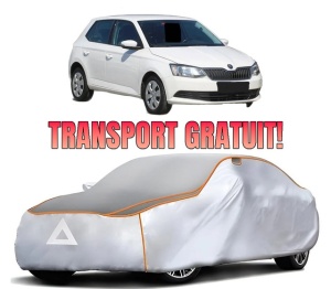 Husa Prelata Antigrindina Auto SKODA FABIA III Praktik (NJ5) din 2014-2022, Protectie auto contra intemperiilor la grindina, Waterproof, 4x Stickere auto SKODA