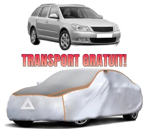 Husa Prelata Antigrindina Auto SKODA Octavia II Combi (1Z5) din 2004-2013, Protectie auto contra intemperiilor la grindina, Waterproof, 4x Stickere auto SKODA