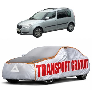 Husa Prelata Antigrindina Auto SKODA ROOMSTER Praktik (5J) din 2007-2015, Protectie auto contra intemperiilor la grindina, Waterproof, 4x Stickere auto SKODA