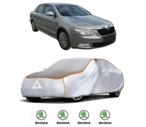 Husa Prelata Antigrindina Auto SKODA SUPERB II (3T4) din 2008-2015, Protectie auto contra intemperiilor la grindina, Waterproof, 4x Stickere auto SKODA - Img 2