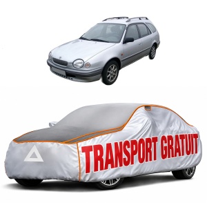 Husa Prelata Antigrindina Auto TOYOTA COROLLA Estate Van (_E11_) din 2000-2001, Protectie auto contra intemperiilor la grindina, Waterproof, 4x Stickere auto TOYOTA