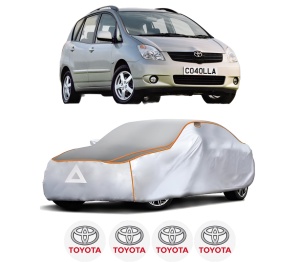 Husa Prelata Antigrindina Auto TOYOTA COROLLA Verso (_E12_) din 2001-2004, Protectie auto contra intemperiilor la grindina, Waterproof, 4x Stickere auto TOYOTA - Img 2