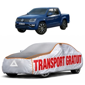 Husa Prelata Antigrindina Auto Volskwagen AMAROK (T1A, T1B) din 2022, Protectie auto contra intemperiilor la grindina, Waterproof, 4x Stickere auto Volskwagen