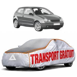 Husa Prelata Antigrindina Auto Volskwagen POLO IV (9N_, 9A_) din 2001-2009, Protectie auto contra intemperiilor la grindina, Waterproof, 4x Stickere auto Volskwagen