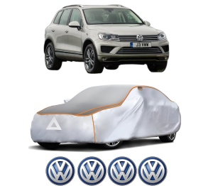 Husa Prelata Antigrindina Auto Volskwagen TOUAREG (7P5, 7P6) din 2010-2018, Protectie auto contra intemperiilor la grindina, Waterproof, 4x Stickere auto Volskwagen - Img 2