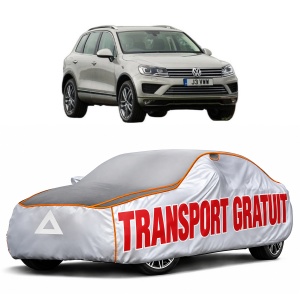 Husa Prelata Antigrindina Auto Volskwagen TOUAREG (7P5, 7P6) din 2010-2018, Protectie auto contra intemperiilor la grindina, Waterproof, 4x Stickere auto Volskwagen