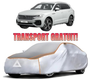 Husa Prelata Antigrindina Auto Volskwagen TOUAREG (CR7, RC8) din 2017-2023, Protectie auto contra intemperiilor la grindina, Waterproof, 4x Stickere auto Volskwagen