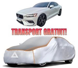 Husa Prelata Antigrindina Auto VOLVO S60 III (224) din 2019-2023, Protectie auto contra intemperiilor la grindina, Waterproof, 4x Stickere auto VOLVO