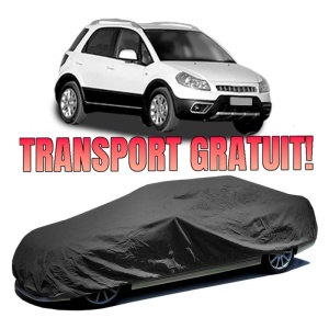 Husa prelata auto pentru FIAT SEDICI (189_) 2006 - 2014, culoare negru, material textil impermeabil, rezistanta la intemperii praf UV, CARPASSION Husa Protectie